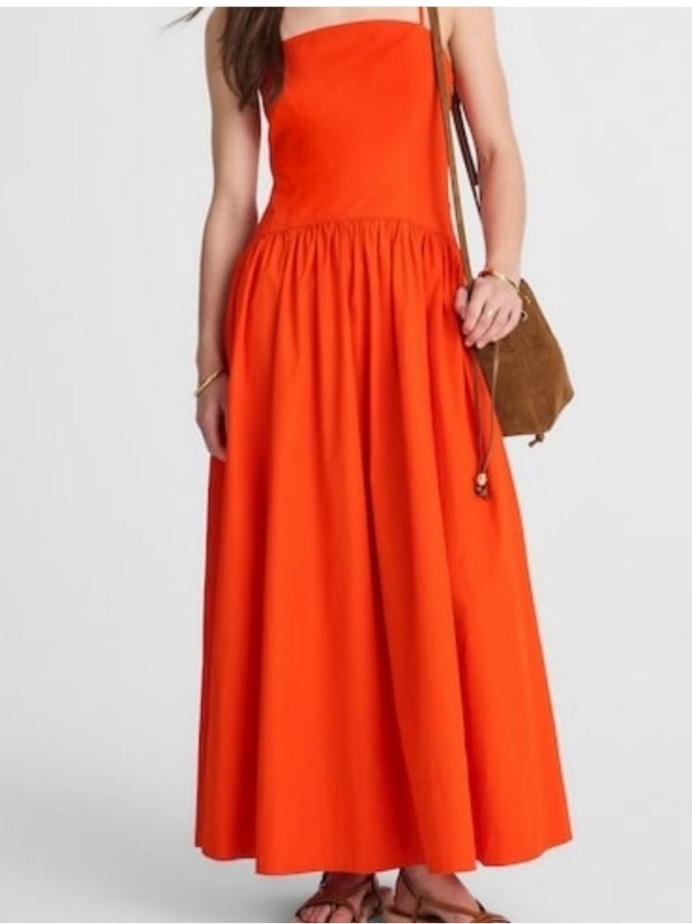 Madewell Poplin Seamed Maxi Dress